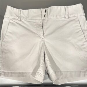 LOFT Cream Bermuda Shorts Tailored Mid-Length